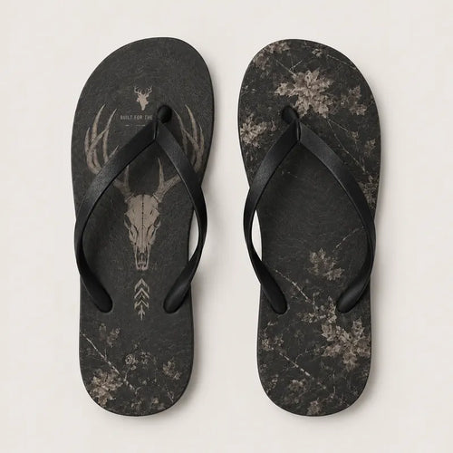 Built For The Hunt Deer Skull Camo Flip Flops