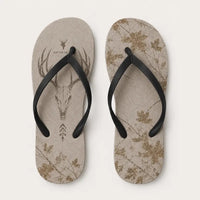 Built For The Hunt Deer Skull Camo Flip Flops