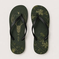 Built For The Hunt Deer Skull Camo Flip Flops