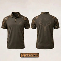 Built For The Hunt Deer Skull Camo Polo Shirt