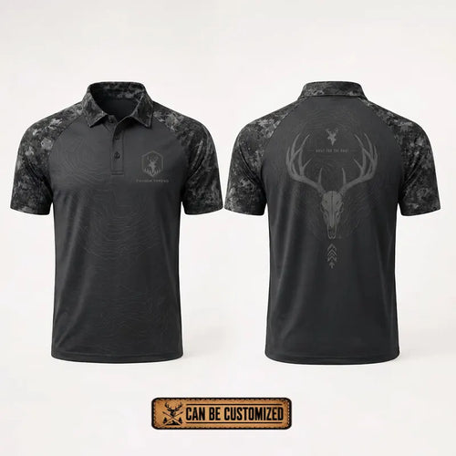 Built For The Hunt Deer Skull Camo Polo Shirt