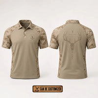 Built For The Hunt Deer Skull Camo Polo Shirt