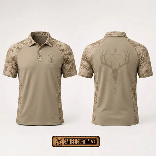 Built For The Hunt Deer Skull Camo Polo Shirt