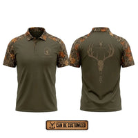 Built For The Hunt Deer Skull Camo Polo Shirt