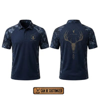 Built For The Hunt Deer Skull Camo Polo Shirt