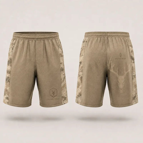 Built For The Hunt Deer Skull Camo Shorts