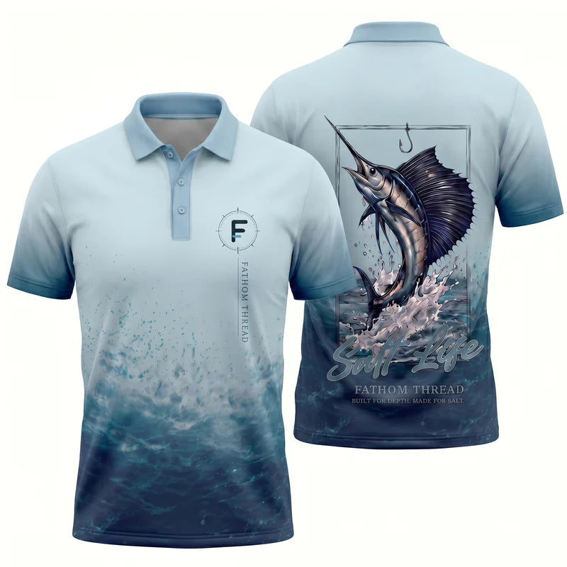 Built for Depth Made for Salt Ocean Fishing Polo Shirt