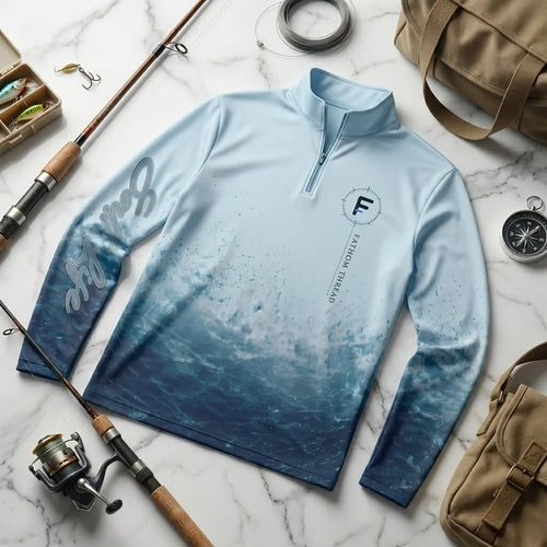 Built for Depth Made for Salt Ocean Fishing Zip Long Sleeve Shirt