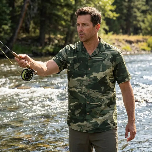 Camo Fishing Outdoor Hawaiian Shirt