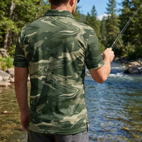 Camo Fishing Outdoor Polo Shirt