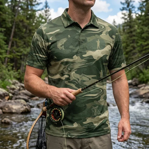 Camo Fishing Outdoor Polo Shirt