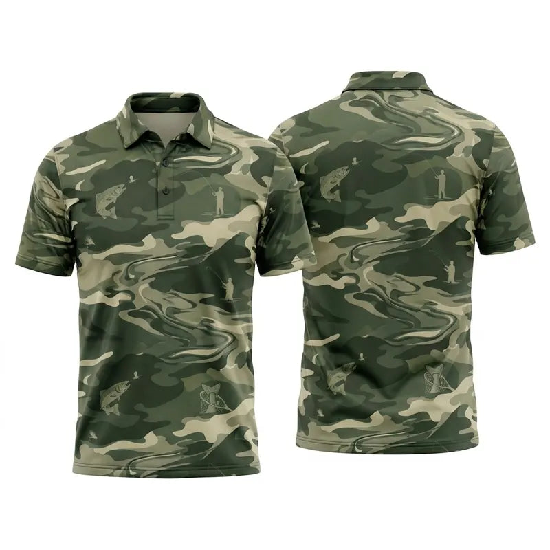 Camo Fishing Outdoor Polo Shirt