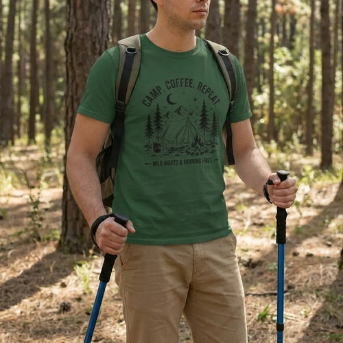 Camp Coffee Repeat Camping T-Shirt