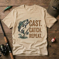 Cast Catch Repeat Angler Fishing T-Shirt