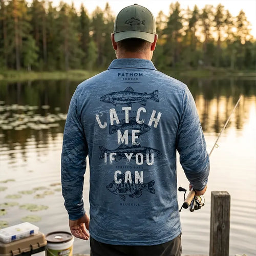 Catch Me If You Can Fishing Polo Long Sleeve Shirt