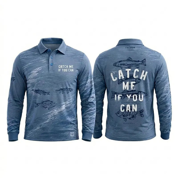 Catch Me If You Can Fishing Polo Long Sleeve Shirt 2026
