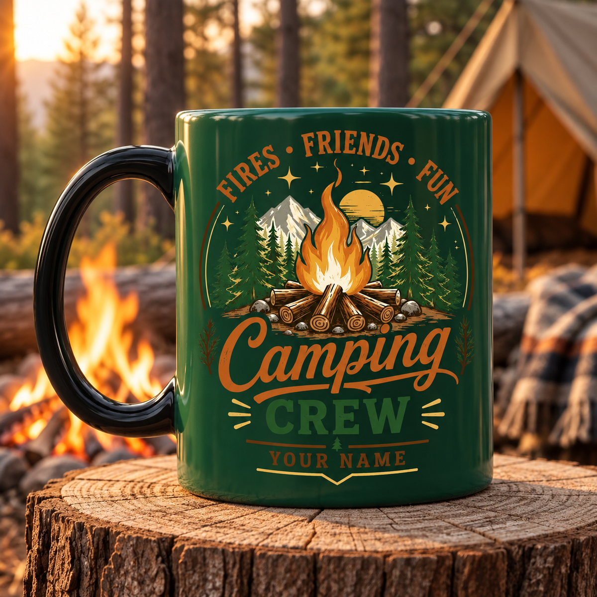 Fires Friends Fun Camping Mug