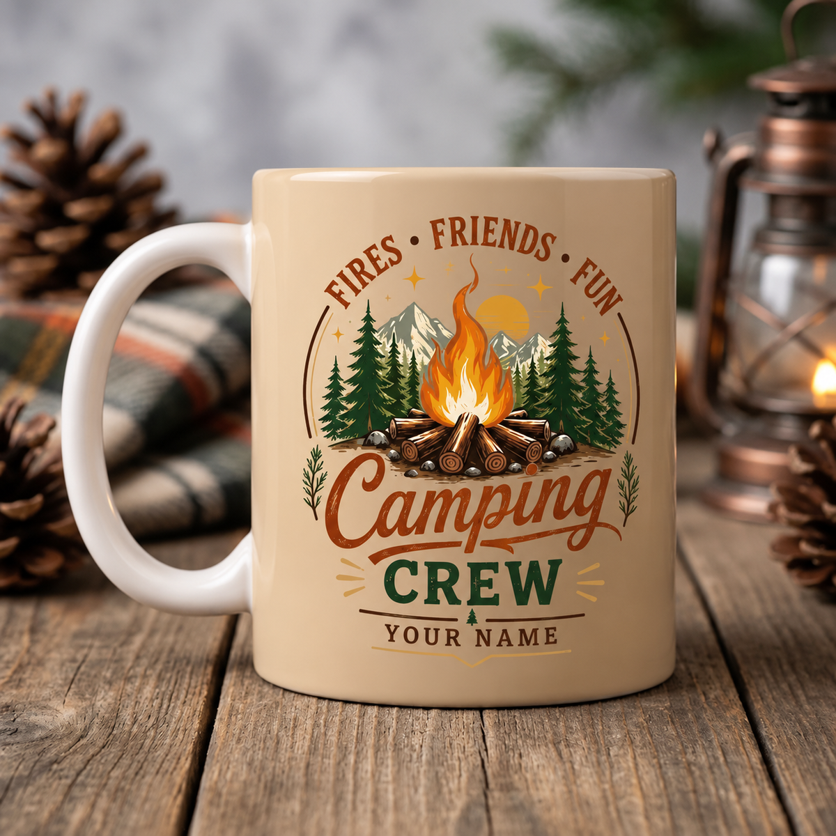 Fires Friends Fun Camping Mug