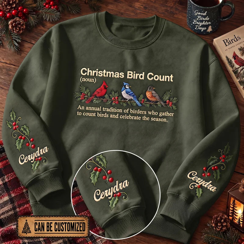 Christmas Bird Count Personalized Birding Sweater 2026