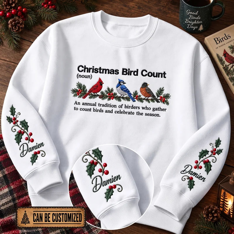 Christmas Bird Count Personalized Birding Sweater 2026