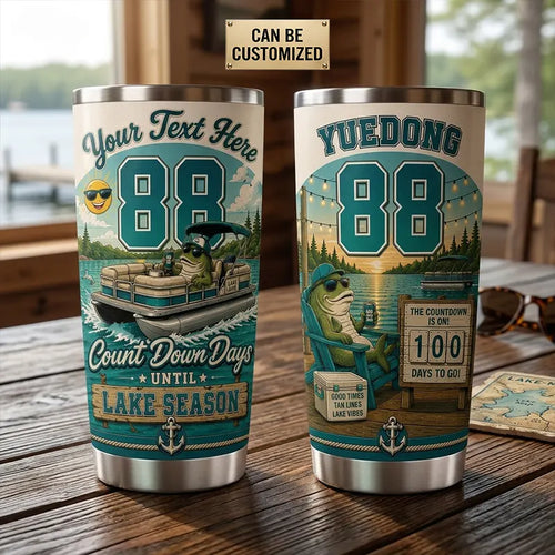 Count Down Days Until Lake Season Personalized Tumbler
