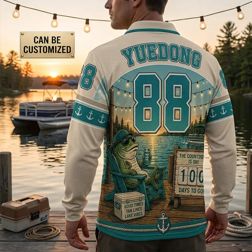 Count Down Days Until Lake Season Polo Long Sleeve Shirt