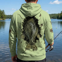 Cracked Wall 3D Largemouth Bass Fishing Hoodie