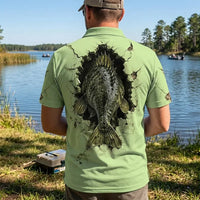 Cracked Wall 3D Largemouth Bass Fishing Polo Shirt