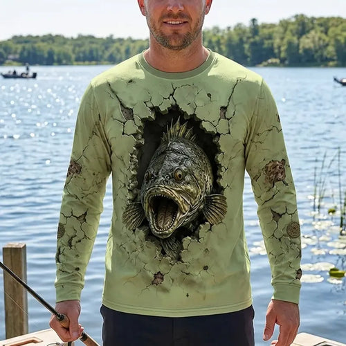 Cracked Wall 3D Largemouth Bass Fishing Sweater