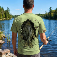 Cracked Wall 3D Largemouth Bass Fishing T-Shirt