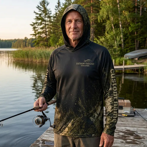 Custom Bass Hunting Camo Fishing Hoodie