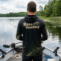Custom Bass Hunting Camo Fishing Hoodie