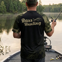 Custom Bass Hunting Camo Fishing Polo Shirt