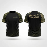 Custom Bass Hunting Camo Fishing T-Shirt