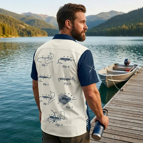 Custom Name Patent Fishing Hawaiian Shirt