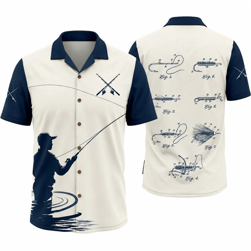 Custom Name Patent Fishing Hawaiian Shirt