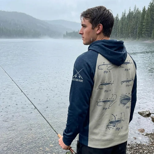 Custom Name Patent Fishing Hoodie