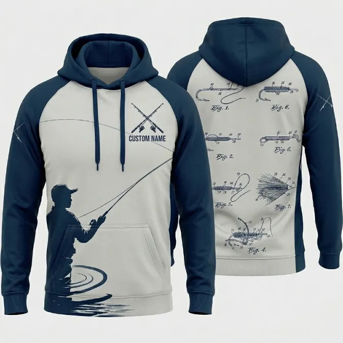 Custom Name Patent Fishing Hoodie
