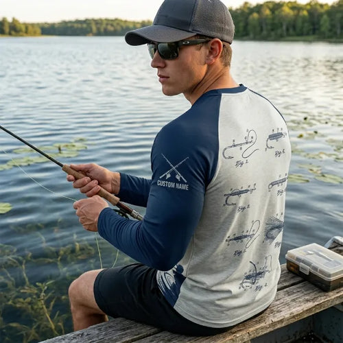 Custom Name Patent Fishing Long Sleeve Shirt