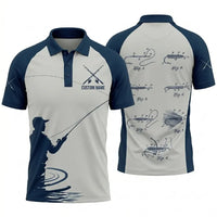 Custom Name Patent Fishing Polo Shirt