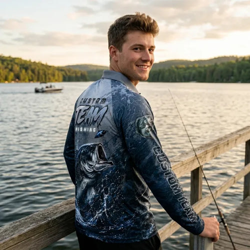 Custom Team Fishing Polo Long Sleeve Shirt