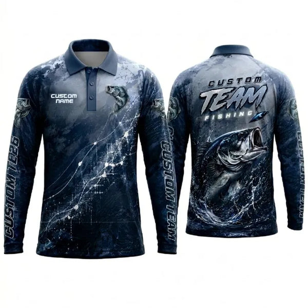 Custom Team Fishing Polo Long Sleeve Shirt