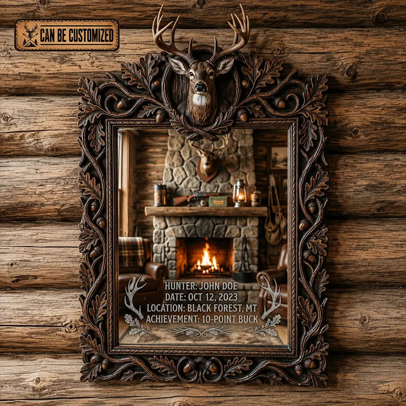 Custom Wildlife Hunting Etched Mirror Ornament
