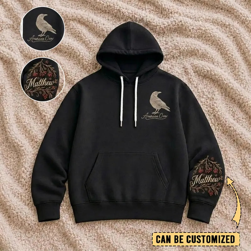 Customized American Crow Embroidered Hoodie 2026