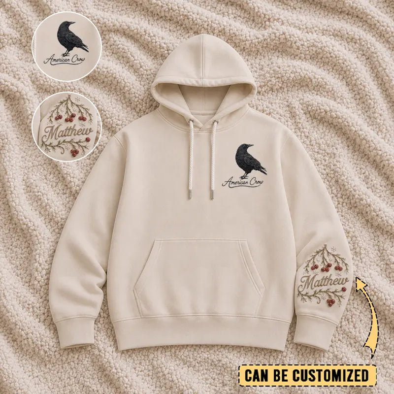 Customized American Crow Embroidered Hoodie 2026