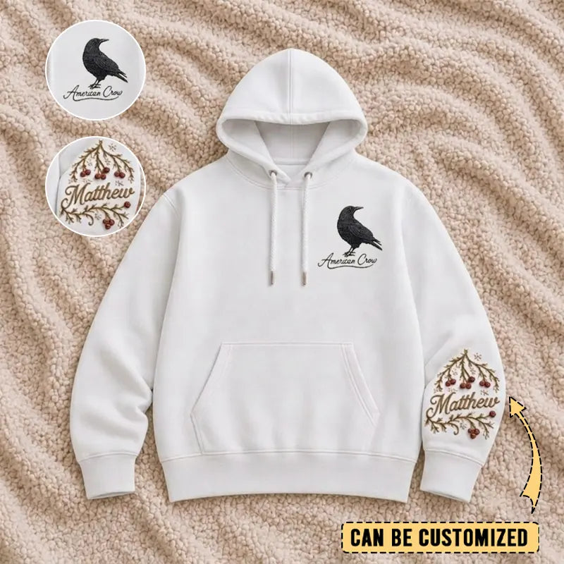 Customized American Crow Embroidered Hoodie 2026