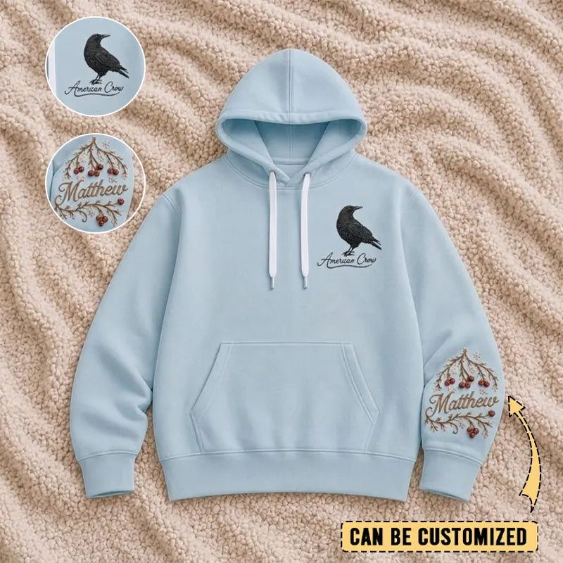 Customized American Crow Embroidered Hoodie 2026