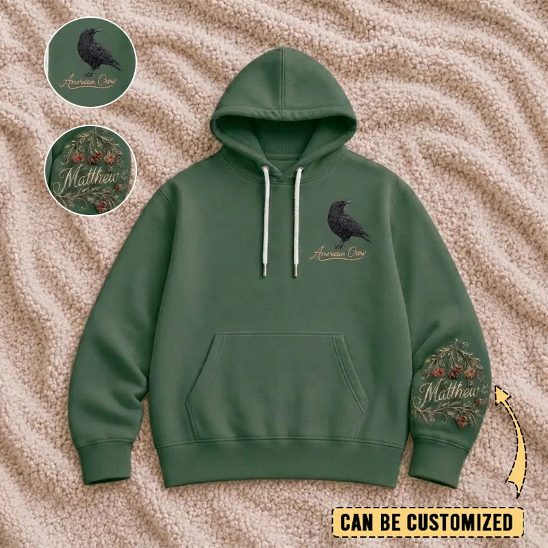 Customized American Crow Embroidered Hoodie 2026