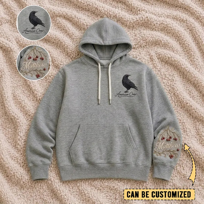 Customized American Crow Embroidered Hoodie 2026
