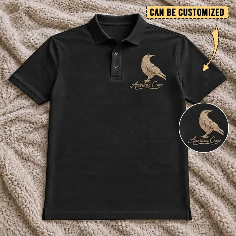 Customized American Crow Embroidered Polo Shirt 2026